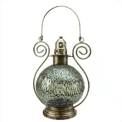 Smoke Mosaic Glass Tea Light Candle Holder Lantern