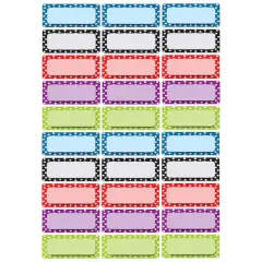 Ashley Productions Magnetic Small Nameplates, Color Dots Pattern (3 Packs)