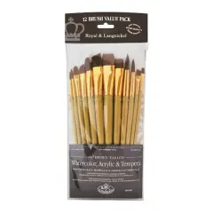 Royal & Langnickel&reg; Zip N' Close Brown Taklon Brush Set