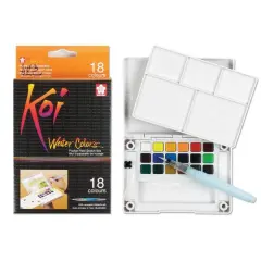 Koi Water Colors&trade; Pocket Field Sketch Box, 18 Colors