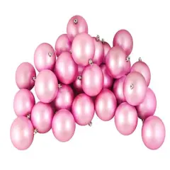 60ct Matte Bubblegum Pink Shatterproof Ball Ornaments