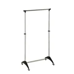 Honey Can Do Chrome Adjustable Modern Rolling Garment Rack