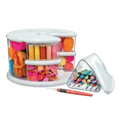 Deflecto Rotating 9-Bin Carousel Organizer White