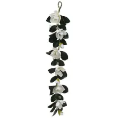 5ft. White Magnolia Flower & Leaves Silk Garland 