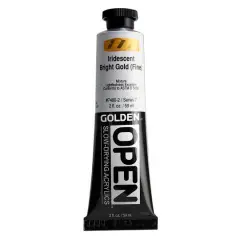 Golden&reg; OPEN&trade; Slow-Drying Acrylics, 2oz. Iridescent Bright Gold (Fine)