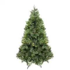 7.5 Ft. Pre-Lit Cashmere Mixed Pine Artificial Christmas Tree, Warm White LED Lights