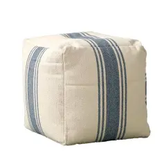 Hello Honey&reg; 16" Blue Stripe Pouf
