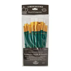 Royal & Langnickel&reg; Zip N' Close White Taklon Bright Short Handle Set