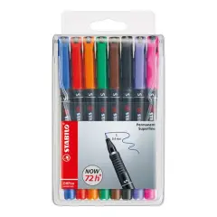 Stabilo&reg; Permanent Superfine OH Pen 8 Color Set
