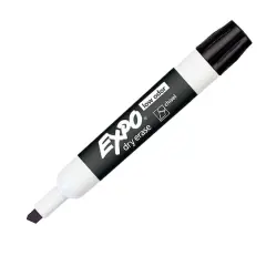 Expo&reg; Low Odor Dry Erase Marker, Chisel Tip, Black, Pack of 24