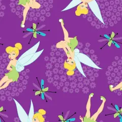 Disney&reg; Tinkerbell Toss Purple Quilting Cotton Fabric
