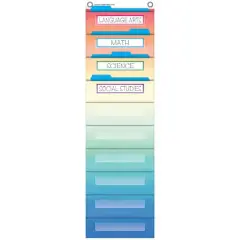 Watercolor 10 Pocket File Storage Pocket Chart