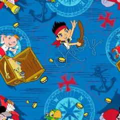 Disney&reg; Jake Treasure Ahoy Toss Blue Quilting Cotton Fabric