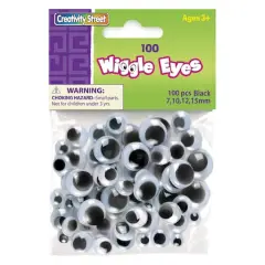 Creativity Street&reg; Black Assorted Size Wiggle Eyes, 6 Packs