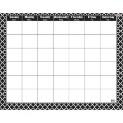 Moroccan Black Wipe-Off&reg; Calendar, Monthly, Pack of 6