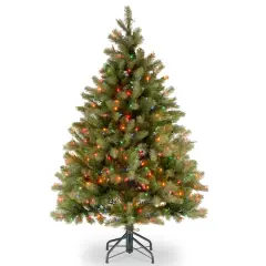 4.5 Ft. Pre-Lit Feel Real&reg; Downswept Douglas Full Artificial Christmas Tree, Multicolor Lights