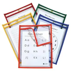 C-Line&reg; Super Heavyweight Plus Reusable Dry Erase Pockets, Box of 25