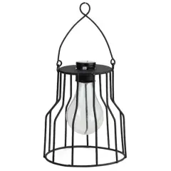 6.25" Black Wire Solar Powered LED Patio Lantern