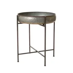 Glitzhome&reg; Round Metal Industrial Storage Shelf