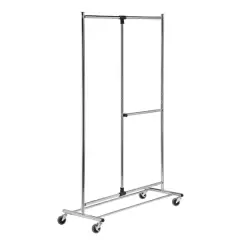 Honey Can Do Dual Bar Chrome Adjustable Garment Rack