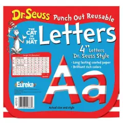 Eureka Dr. Seuss&trade; Stripes Reusable Punch Out Deco Letters, 4"