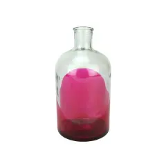 8.75" Fancy Fair Spanish Glass Vase, Pink & Clear