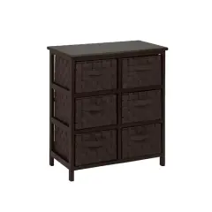 Honey Can Do Black 6 Drawer Woven Strap Storage Chest