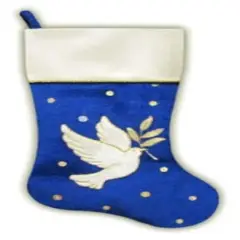 20.5" Royal Blue Velvet Dove Christmas Stocking