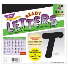Trend Enterprises Black 4" Italic Uppercase/Lowercase Combo Pack Ready Letters&reg;