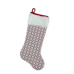 20.5" Red & White Lace Christmas Stocking