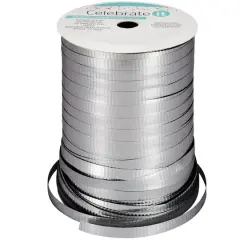 100yd. Silver Crimped Curling Ribbon by Celebrate It&trade;
