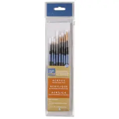Necessities&trade; Golden Synthetic Round Acrylic Brushes By Artist's Loft&reg;