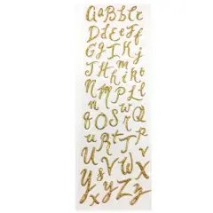 Gold Glitter Puffy Alphabet Stickers by Recollections&trade;