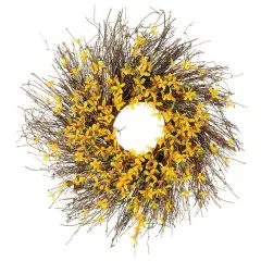 24" Yellow Forysthia Wreath