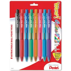 Pentel&reg; WOW!&trade; Assorted Retractable Ball Point Pens, 8 Per Pack, 6 Packs