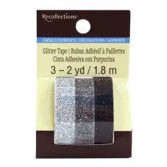 Silver & Black Glitter Tape by Recollections&trade;