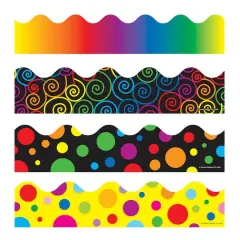 Carson Dellosa Education&reg; Rainbow Scalloped Border Set, 156ft.