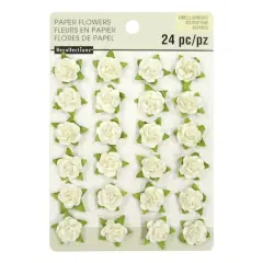 White Mini Paper Flower Embellishments By Recollections&trade;