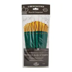 Royal & Langnickel&reg; Zip N' Close White Taklon Short Handle Set