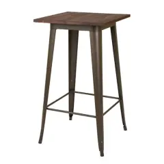 Glitzhome&reg; Metal & Wood Bistro Pub Bar Table