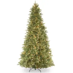 12 Ft. Pre-Lit Feel Real&reg; Tiffany Fir Slim Artificial Christmas Tree, Clear Lights
