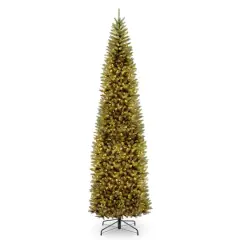 12 ft. Pre-lit Kingswood Fir Pencil Artificial Christmas Tree, Clear Lights
