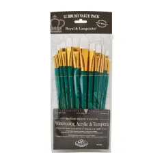 Royal & Langnickel&reg; Zip N' Close White Taklon Filbert Short Handle Set