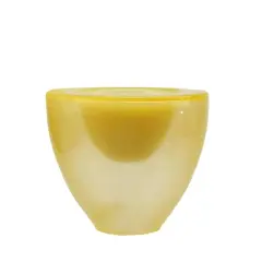 5.25" Yellow Glass Votive Candle Holder with Wax Candle
