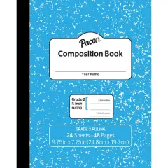 Pacon&reg; Grade 2 Blue Marble Soft Cover Composition Book, Pack of 24