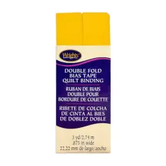 7/8" Yellow Double Fold Bias Tape Quilt Binding - 3 Yards