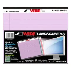 Orchid, Blue & Pink Landscape Legal Pad, Pack of 6