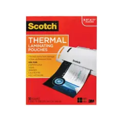 Scotch&trade; Thermal Laminating Pouches 50 Pieces, 8.5'' x 11''