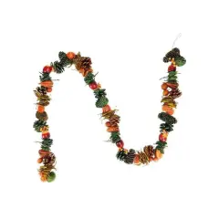 5ft. Autumn Harvest Pine Cones & Apples Artificial Garland