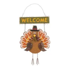 Gitzhome&reg; 18" Iron & Solid Wood Turkey Welcome Wall D&eacute;cor